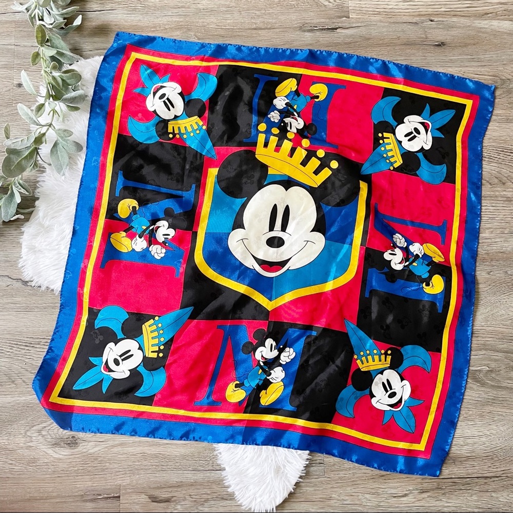 Vintage Mickey & Co Scarf King Crown Disney Collectible Memorabilia